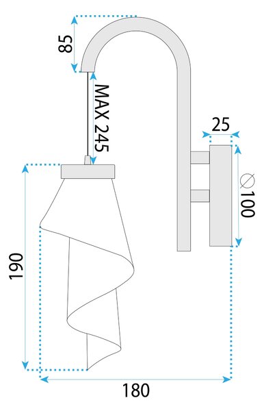 Toolight Toolight, LED nástěnné svítidlo, 10W, 467 lm, APP1766-1W, růžové zlato, OSW-09310
