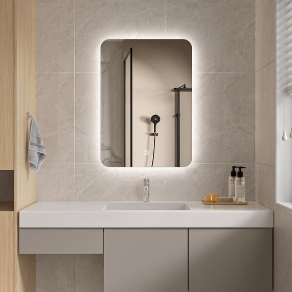 Erga Evelyn, LED zrcadlo 50x70cm, 1840 lm, 6500K, zadní osvětlení, ERG-V01-119-5070-00