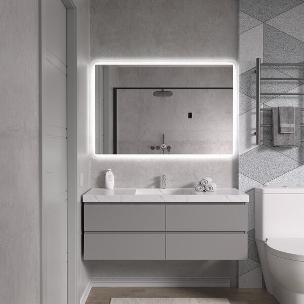 Erga Ava, LED zrcadlo 120x80cm, 3105 lm, 6500K, přední/zadní osvětlení, ERG-V01-120-1280-00