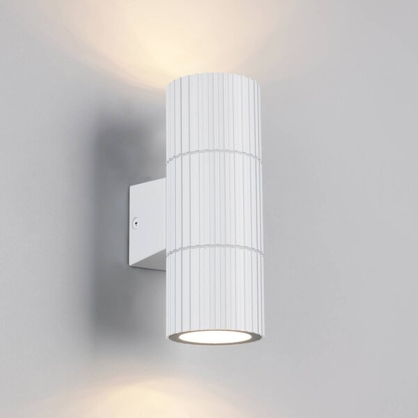 Trio Lighting Venkovní nástěnné svítidlo Parana, matná bílá, výška 16 cm, kov, 2 svítidla., stmívatelný, Bílá / opál, Hliník, Moderní
