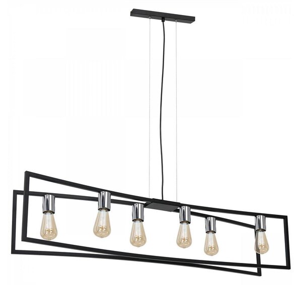 Lustr na lanku TUNJA 6xE27/60W/230V černá/chrom