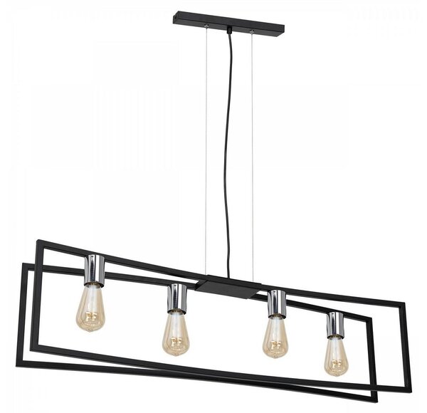 Lustr na lanku TUNJA 4xE27/60W/230V černá/chrom