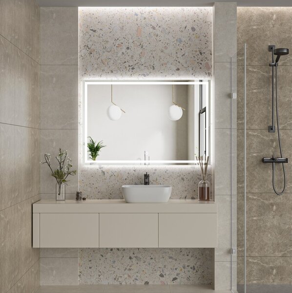 Erga Harper, LED zrcadlo 120x80cm, 3105 lm, 6500K, přední/zadní osvětlení, ERG-V01-113-1280-00