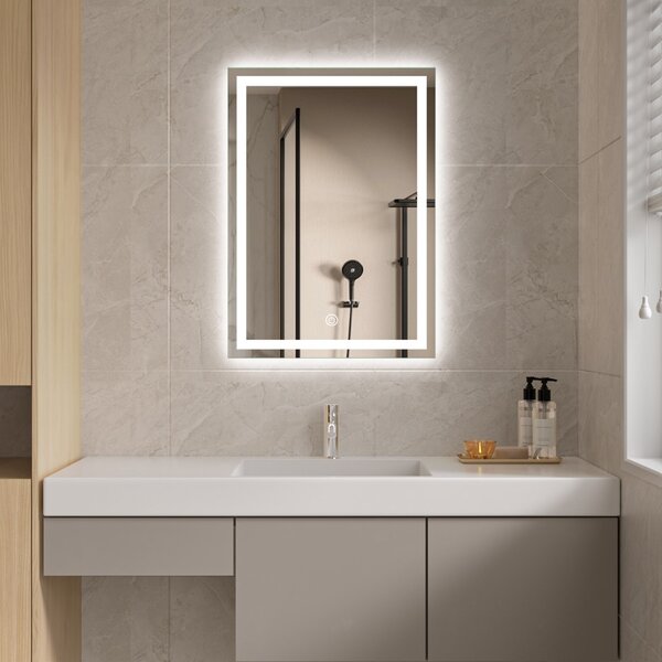 Erga Harper, LED zrcadlo 50x70cm, 1840 lm, 6500K, přední/zadní osvětlení, ERG-V01-113-5070-00