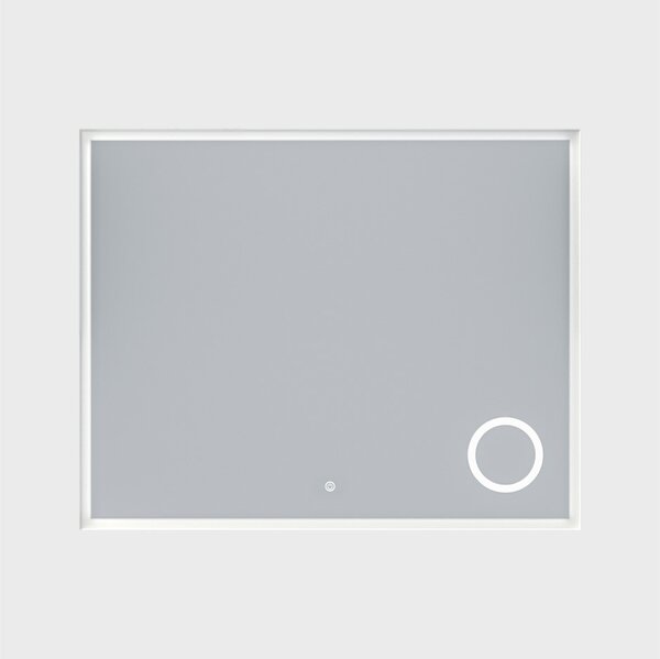 Erga Luna, LED zrcadlo 100x80cm s kosmetickým zrcadlem 3x zvětšení, 2760 lm, 6500K, přední/zadní osvětlení, ERG-V01-124-1080-00