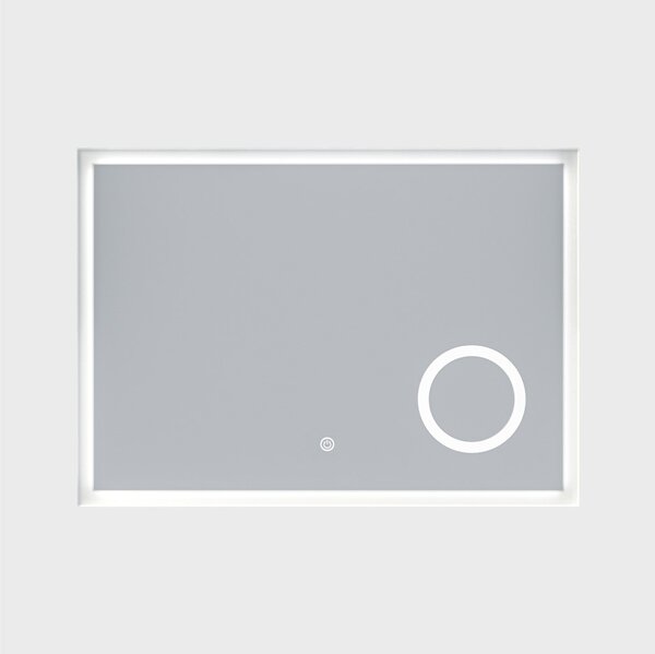 Erga Luna, LED zrcadlo 70x50cm s kosmetickým zrcadlem 3x zvětšení, 1840 lm, 6500K, přední/zadní osvětlení, ERG-V01-124-7050-00
