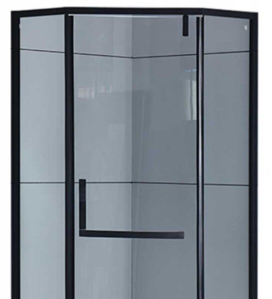 BPS-koupelny Pětiúhelníkový sprchový kout HYD-PK4026A 80x80 černá/transparent + vanička HYD-PSV-SXL07A bílá