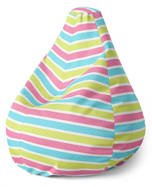 Sablio Sedací vak Pear Proužky - 70 x 95 x 15 cm