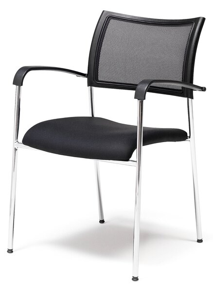 AJ Produkty Konferenční židle TORONTO, textil, černá síťovina, chrom