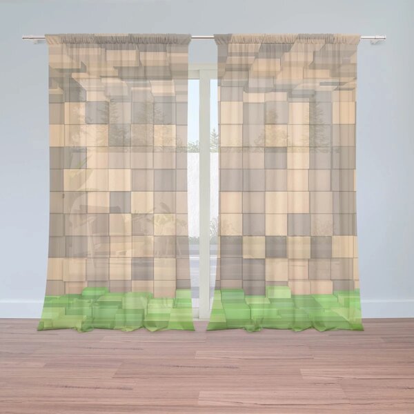 Sablio Záclony Blocks 3D: 2ks 150x250cm