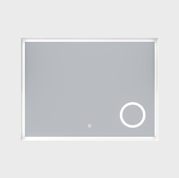 Erga Luna, LED zrcadlo 80x60cm s kosmetickým zrcadlem 3x zvětšení, 2185 lm, 6500K, přední/zadní osvětlení, ERG-V01-124-8060-00