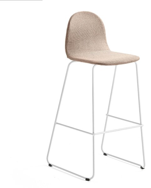 AJ Produkty Barová židle GANDER, výška sedáku 790 mm, polstrovaná, béžová