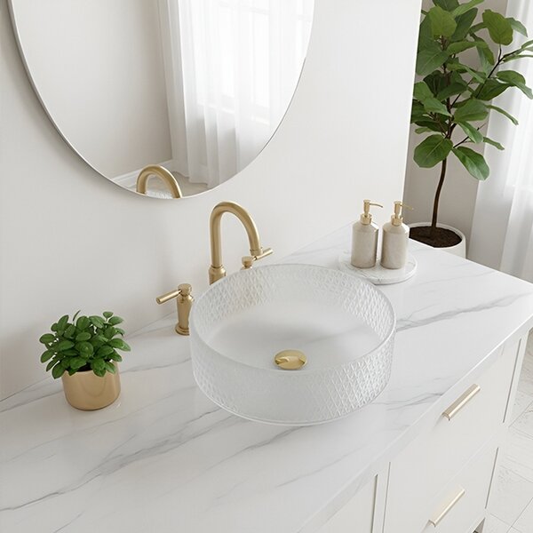 BPS-koupelny Skleněné umyvadlo na desku HYD-BRT1-WH-360 36x12 cm, mat