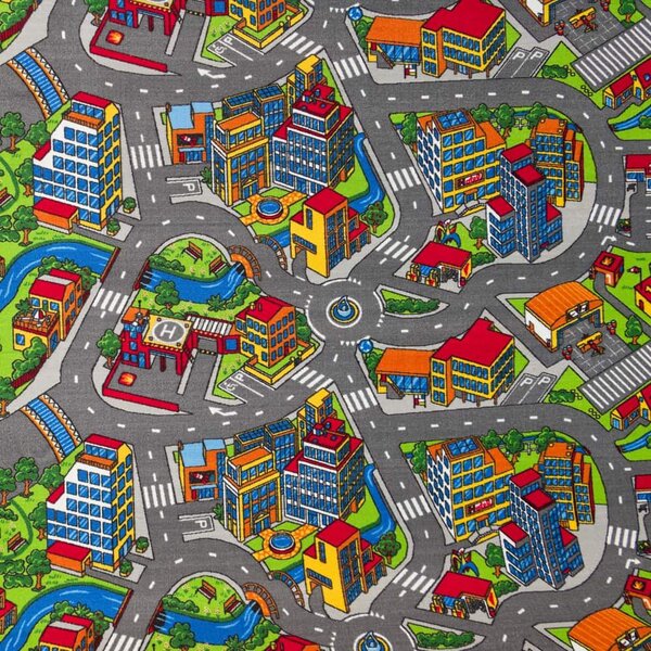 Dětský metrážový koberec Clever town cesty vícebarevný