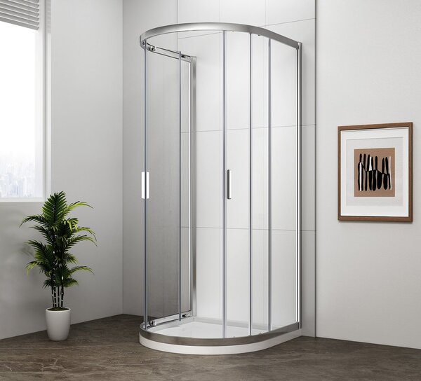 Polysan Polysan, EASY polokruhová sprchová zástěna 900x900mm, čiré sklo, EL4615