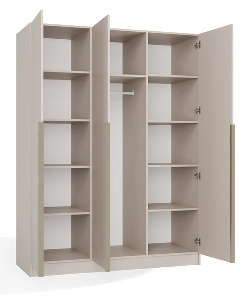Třídveřová šatní skříň 150 cm CELARI - kašmír