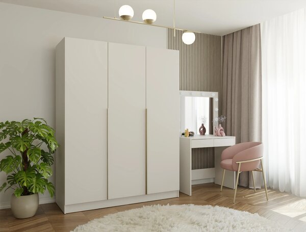 Třídveřová šatní skříň 150 cm CELARI - kašmír