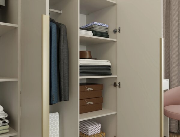 Třídveřová šatní skříň 150 cm CELARI - kašmír