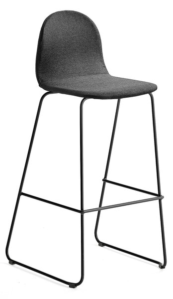 AJ Produkty Barová židle GANDER, výška sedáku 790 mm, polstrovaná, šedá