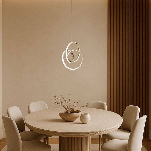 Toolight Toolight, LED závěsné svítidlo 25x30cm, 24W, 4000K, G076-1CP, zlatá lesklá, OSW-08650