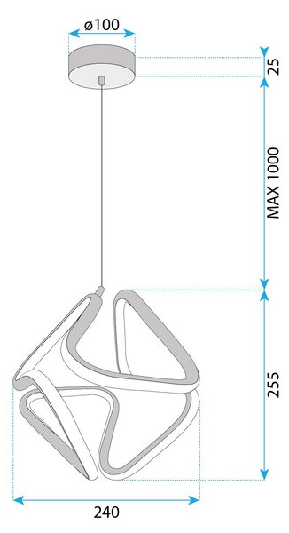Toolight Toolight, LED stropní svítidlo 25x29cm, 4000K, G067-CP, zlatá lesklá, OSW-08666