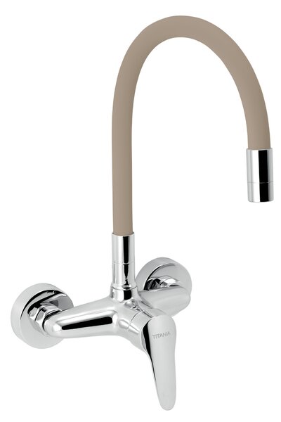 Novaservis Novaservis, Dřezová baterie s elastickým ramenem 150mm, béžová-chrom, 94480-0BE