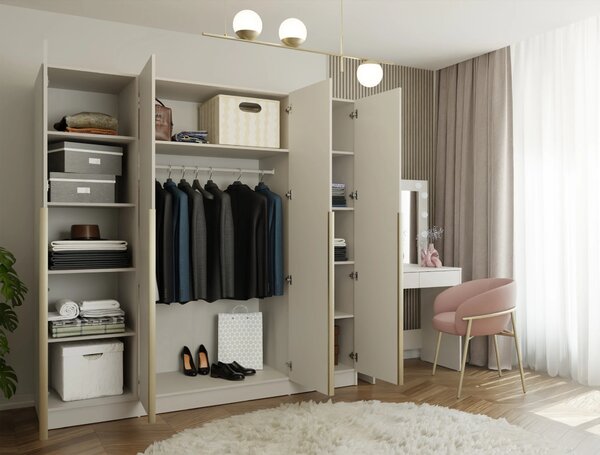 Čtyřdveřová šatní skříň 200 cm CELARI - kašmír