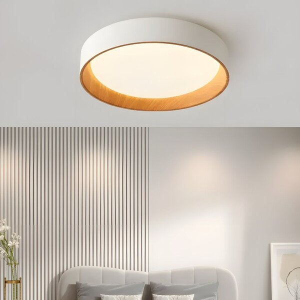 Toolight Stropní LED osvětlení WOOD G115-C 40CM bílá/dekor dřeva