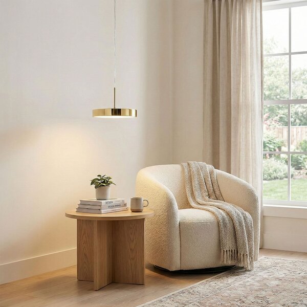 Toolight Toolight, LED závěsné osvětlení 30cm, 24W, APP1686-1CP, zlatá lesklá, OSW-06544