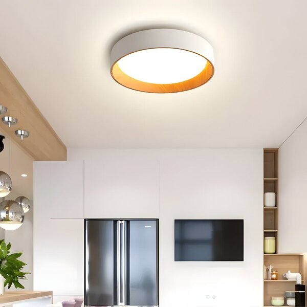 Toolight Stropní LED osvětlení WOOD G115-C 40CM bílá/dekor dřeva
