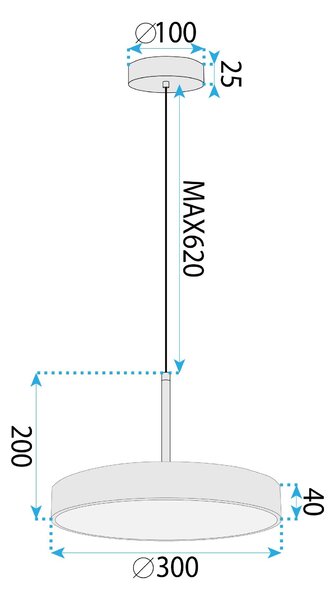 Toolight Toolight, LED závěsné osvětlení 30cm, 24W, APP1687-1CP, zlatá matná, OSW-06546