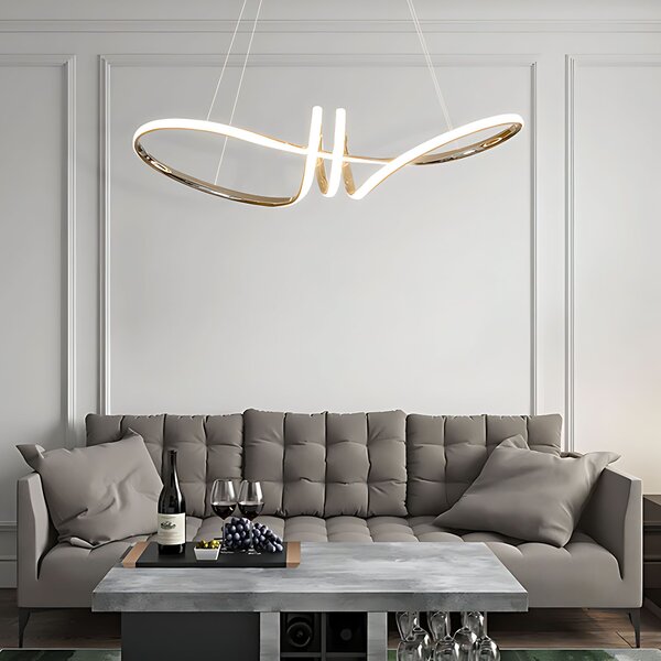 Toolight Toolight, LED závěsné osvětlení 120cm, 48W, 3000K, LHJ036-CP, zlatá, OSW-50016