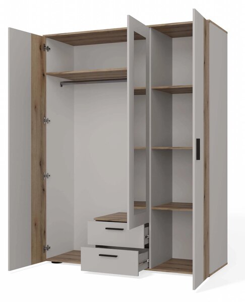 Šatní skříň 150 cm se zrcadlem DORIEN - kašmír
