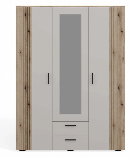 Šatní skříň 150 cm se zrcadlem DORIEN - kašmír
