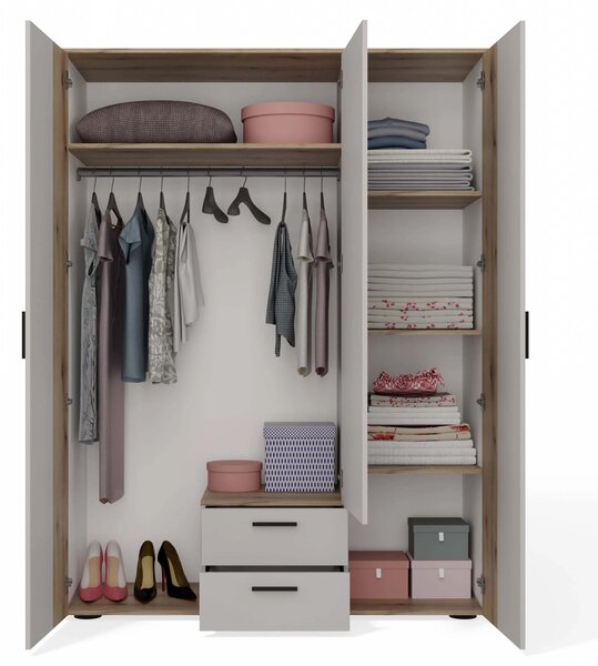 Šatní skříň 150 cm se zrcadlem DORIEN - kašmír