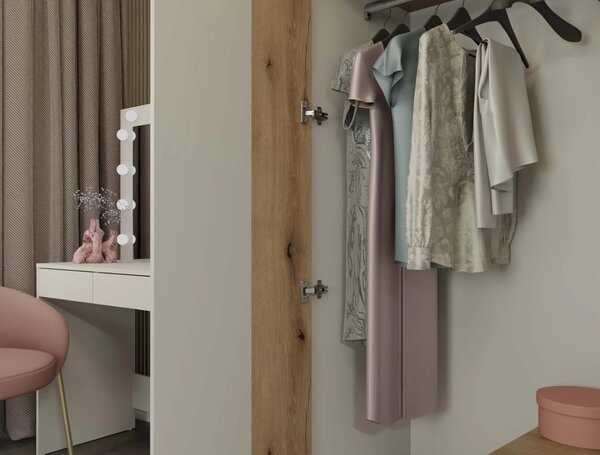 Šatní skříň 150 cm se zrcadlem DORIEN - kašmír
