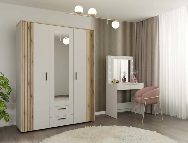 Šatní skříň 150 cm se zrcadlem DORIEN - kašmír