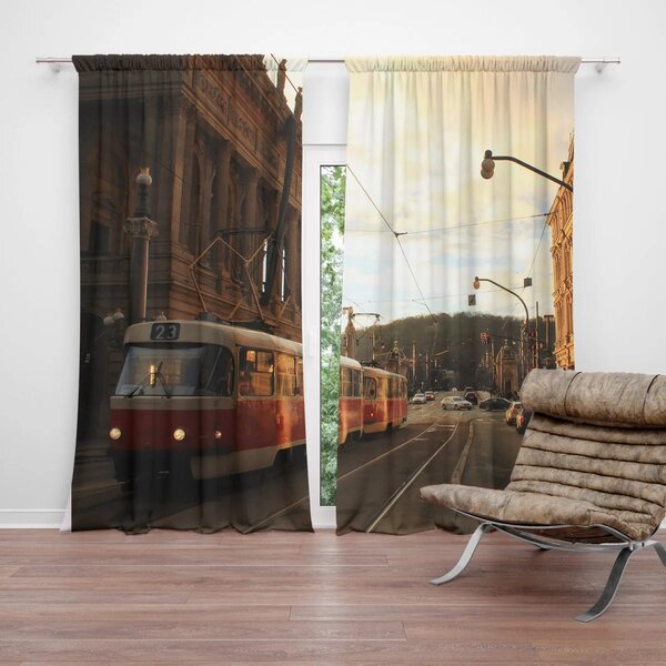 Sablio Závěs Tramvaj v historickém městě: 2ks 140x250cm