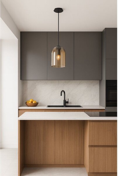 Toolight Amber, závěsné svítidlo 1xE27 APP1704-1PC, hnědá-černá, OSW-04335