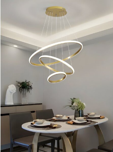 Toolight Toolight, závěsné svítidlo 100cm, 60W, 3000K, LHJ010-CP4, zlatá matná, OSW-50003