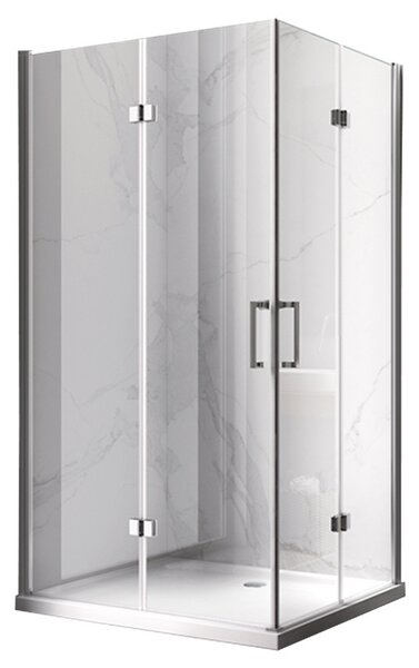 BPS-koupelny Obdélníkový sprchový kout HYD-OK12B 100x80 chrom/transparent + vanička HYD-OSV-SXL03C černá