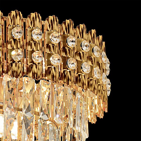 Toolight Toolight, křišťálové závěsné svítidlo 60cm, 8xE14, G058-CP, zlatá, OSW-08992