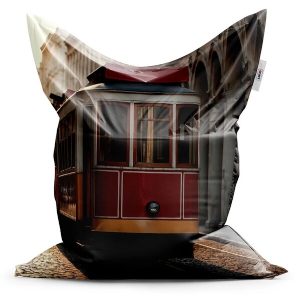 Sablio Sedací vak Historická červená tramvaj - 150x100 cm