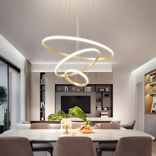 Toolight Toolight, závěsné svítidlo 100cm, 60W, 3000K, LHJ010-CP4, zlatá matná, OSW-50003