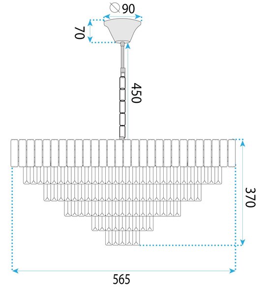 Toolight Toolight, křišťálové závěsné svítidlo 60cm, 8xE14, G058-CP, zlatá, OSW-08992