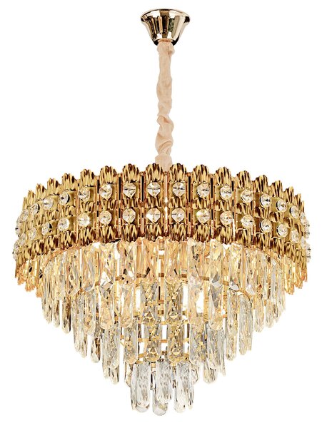Toolight Toolight, křišťálové závěsné svítidlo 60cm, 8xE14, G058-CP, zlatá, OSW-08992