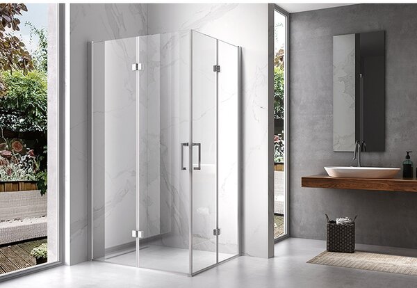 BPS-koupelny Obdélníkový sprchový kout HYD-OK12B 100x80 chrom/transparent + vanička HYD-OSV-SXL03C černá