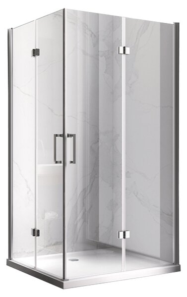 BPS-koupelny Obdélníkový sprchový kout HYD-OK12B 100x80 chrom/transparent + vanička HYD-OSV-SXL03C černá