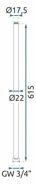 Prodloužení pro vanovou/sprchovou soupravu REA ø 22 mm - 60 cm, kartáčovaná měď