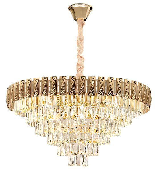 Toolight Toolight, závěsné křišťálové svítidlo 80cm, 12xE14, G061-CP, zlatá, OSW-08995
